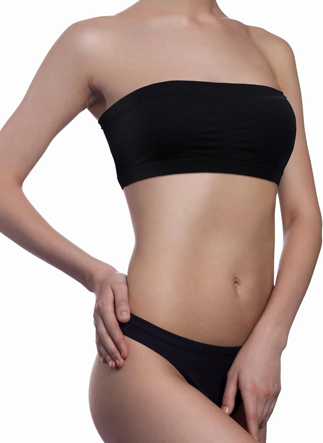 Women Bandeau Bra Padded Strapless Bralette Bra Seamless Bandeau Tube Top