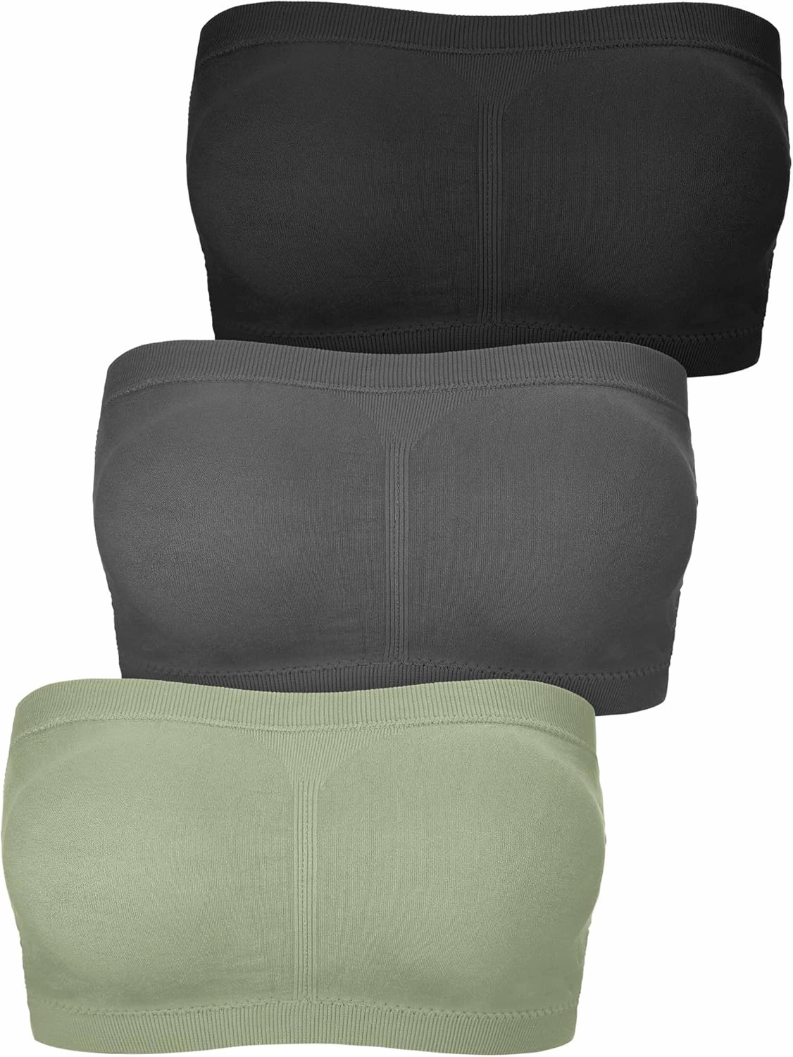 Women Bandeau Bra Padded Strapless Bralette Bra Seamless Bandeau Tube Top