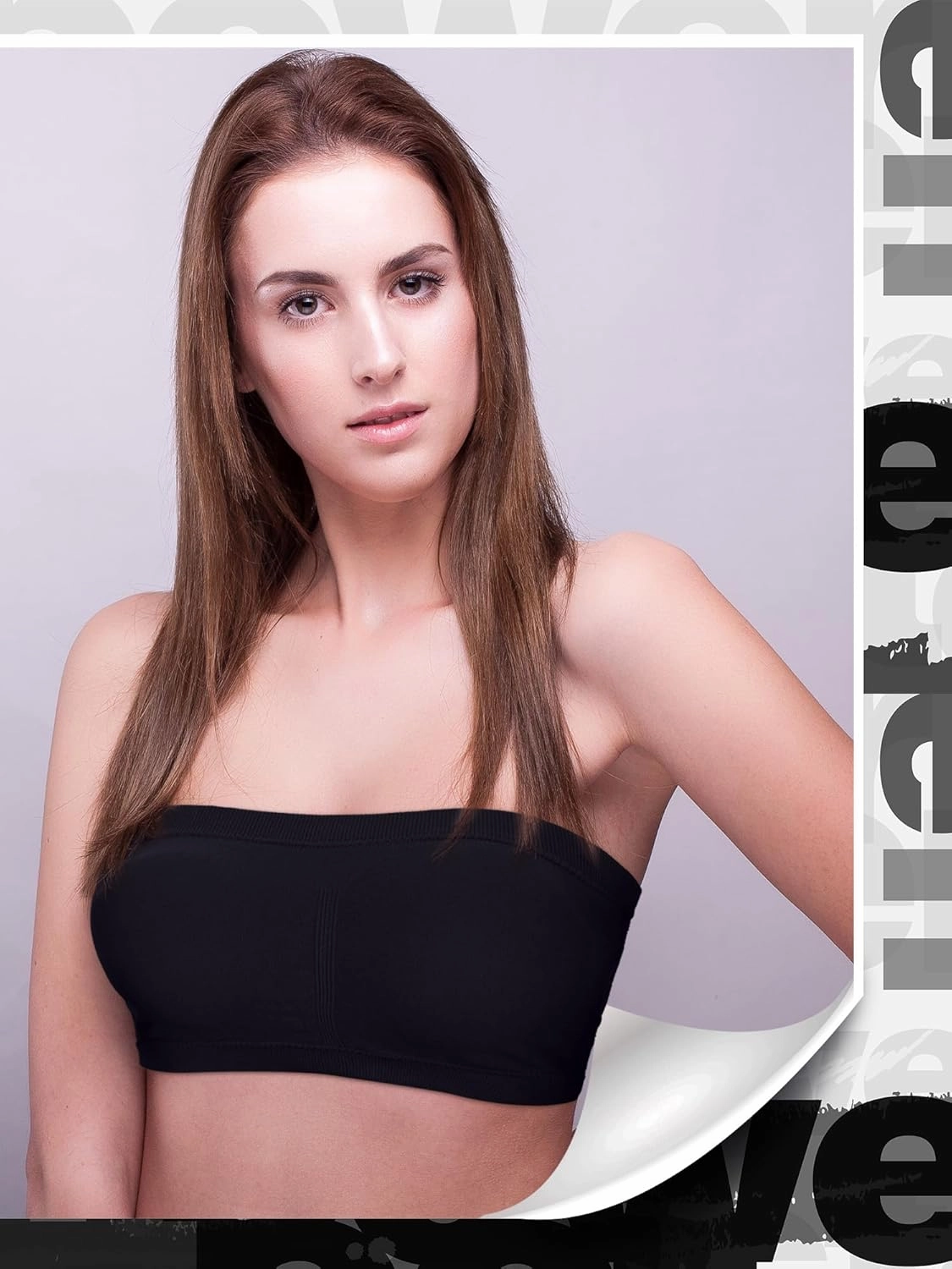 Women Bandeau Bra Padded Strapless Bralette Bra Seamless Bandeau Tube Top