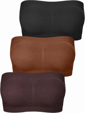 Women Bandeau Bra Padded Strapless Bralette Bra Seamless Bandeau Tube Top