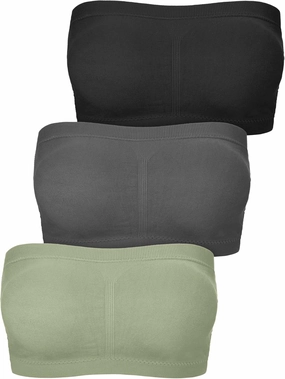 Women Bandeau Bra Padded Strapless Bralette Bra Seamless Bandeau Tube Top