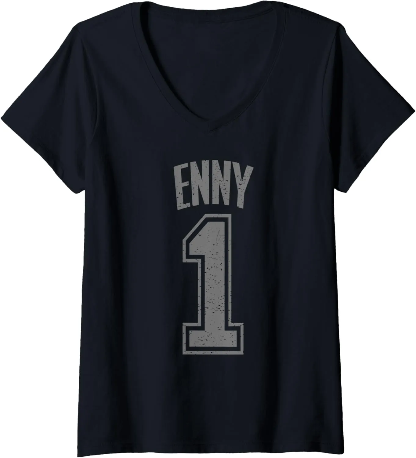 Womens Enny Supporter Number 1 Biggest Fan V-Neck T-Shirt
