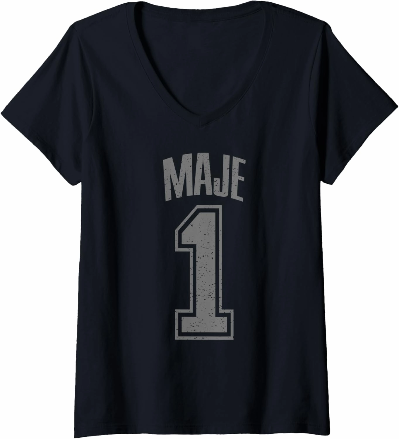 Womens Maje Supporter Number 1 Biggest Fan V-Neck T-Shirt