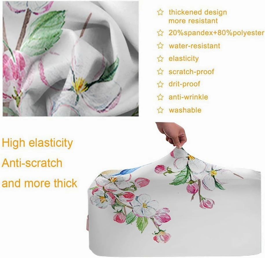 WONDERTIFY Apple Tree Flowers Suitcase Cover Two Birds Watercolor Spring Blossom Tree Travel Elastic Protective Washable Suitcase Protector Green Pink Fits 25 To 28 Inch