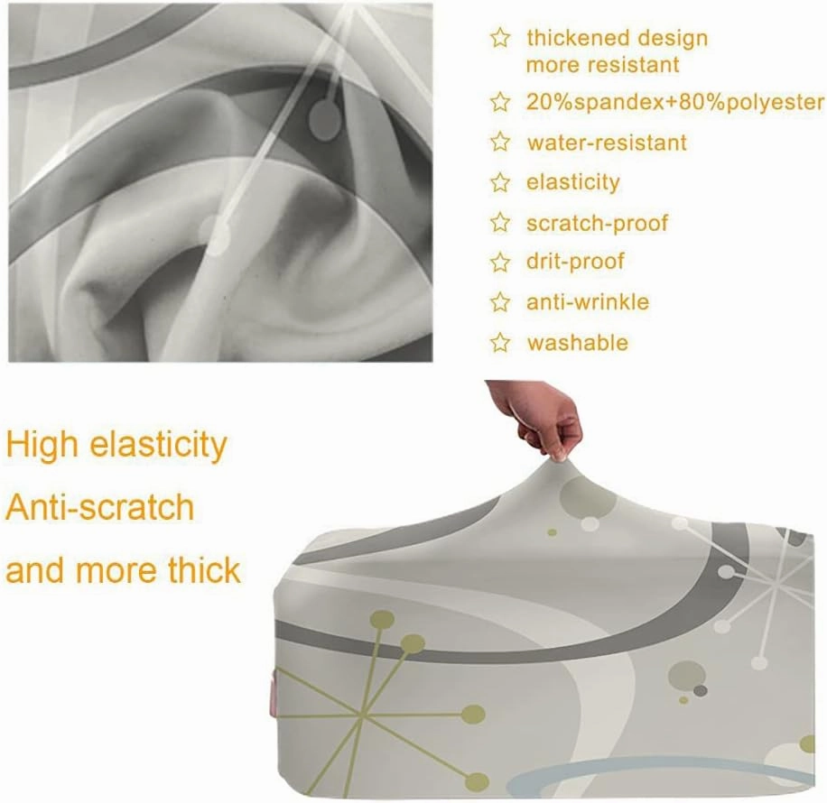 WONDERTIFY Atomic Travel Suitcase Protector Vintage Retro Mid Century Modern 1950S Style Washable Elastic Luggage Cover With Concealed Zipper Beige Fits 18-21 Inch