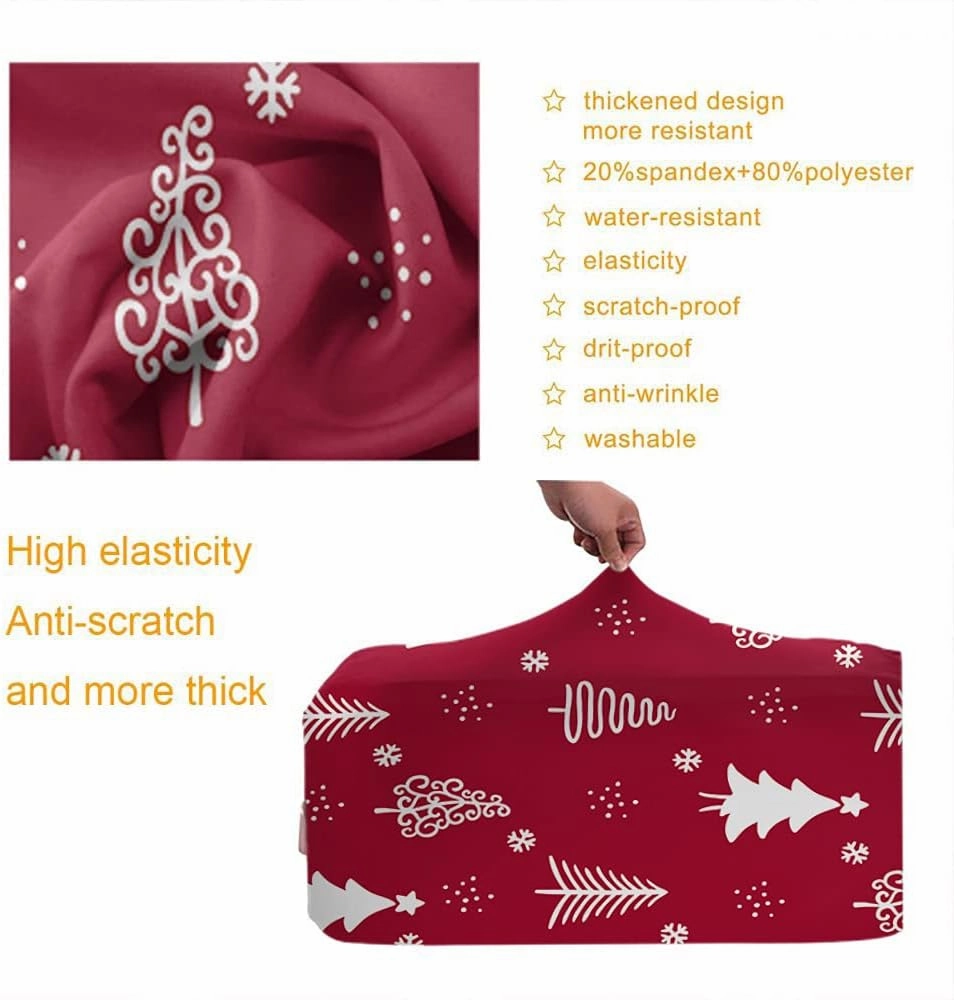 Wondertify Christmas Tree Travel Suitcase Protector Winter Trees Washable Elastic Luggage Cover With Concealed Zipper Fits 18-21 Inch Red