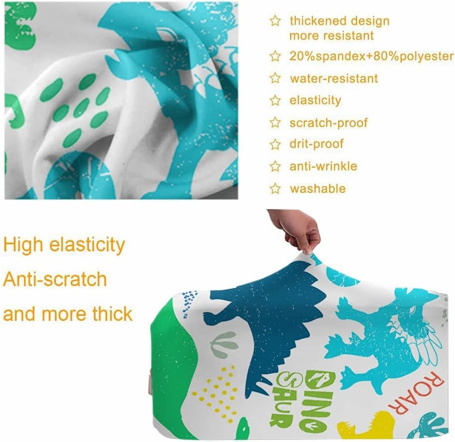 Wondertify Dino Pattern Travel Suitcase Protector Dinosaur Triceratops Elastic Washable Luggage Cover With Concealed Zipper Fits 29-32 Inch