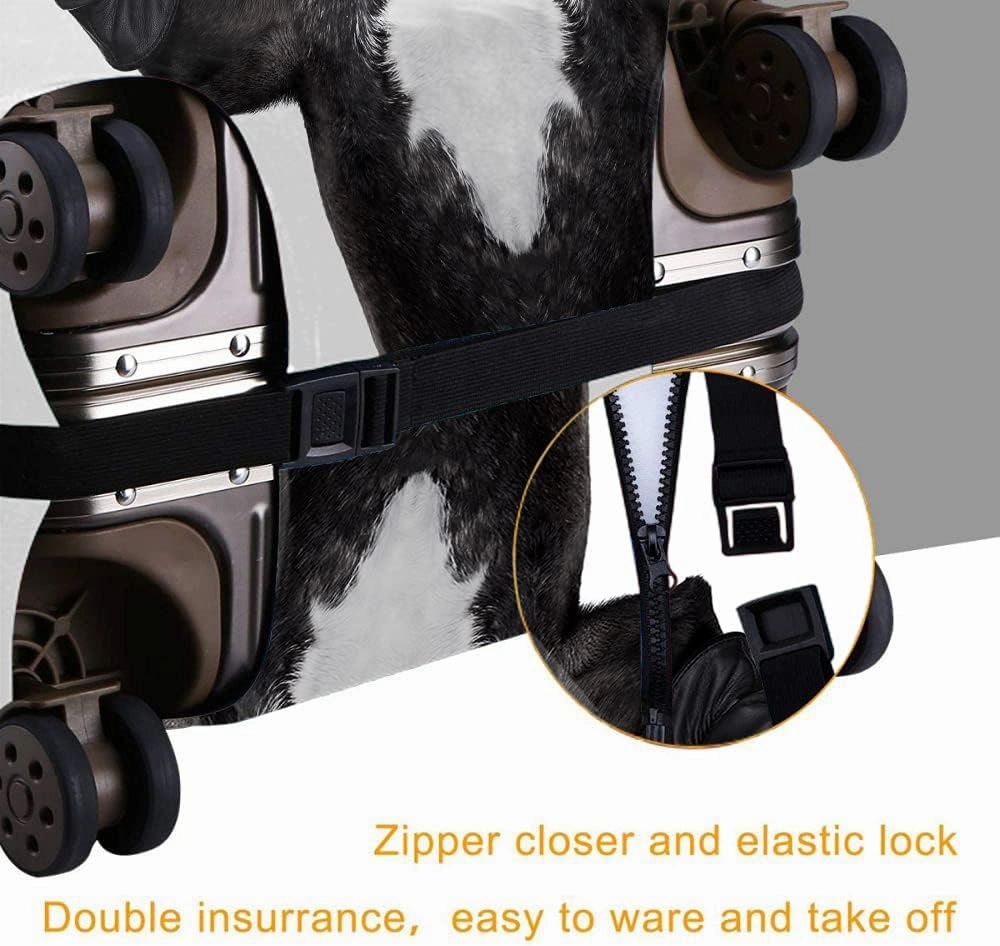Wondertify French Bulldog Dog Travel Suitcase Protector Martini Cocktail Glass Have Fun Party Washable Elastic Luggage Cover With Concealed Zipper Fits 18-21 Inch White
