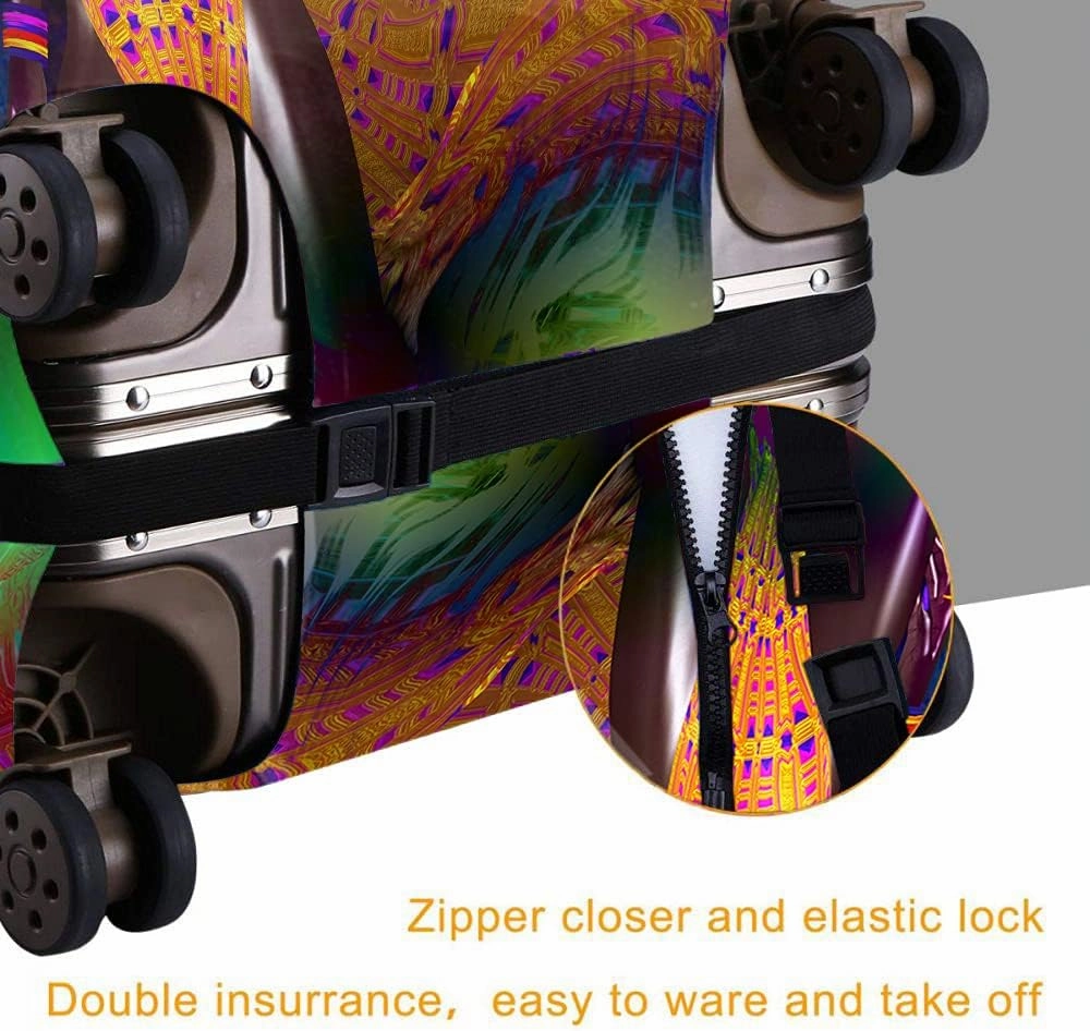 Wondertify Parrot African Woman Suitcase Cover Exotic Travel Elastic Protective Washable Suitcase Protector Fits 25 To 28 Inch Explosion Colors