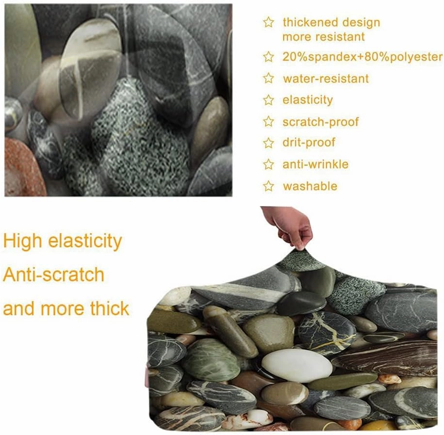 WONDERTIFY Sea Pebble Travel Suitcase Protector Stones Beach Rocks Gravel Elastic Washable Luggage Cover With Concealed Zipper Fits 29-32 Inch