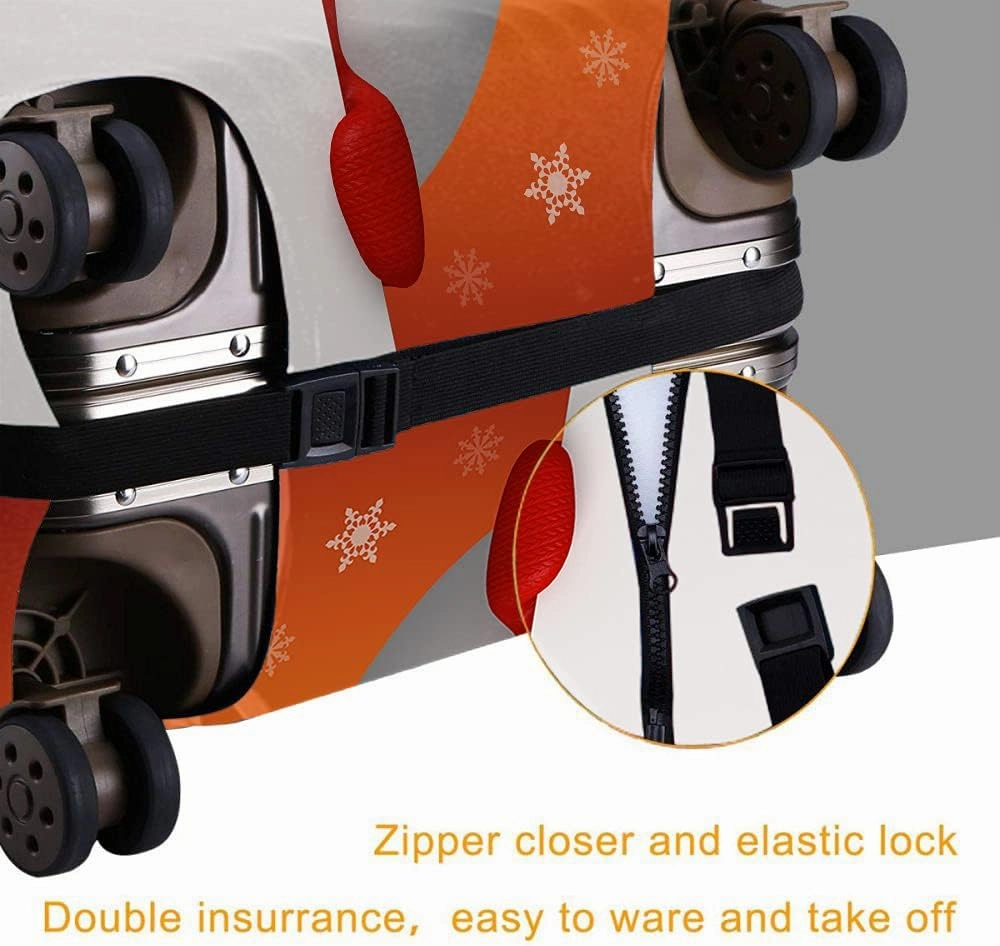 Wondertify Snowman Travel Suitcase Protector Christmas Snowflake Washable Elastic Luggage Cover With Concealed Zipper Fits 18-21 Inch Red White