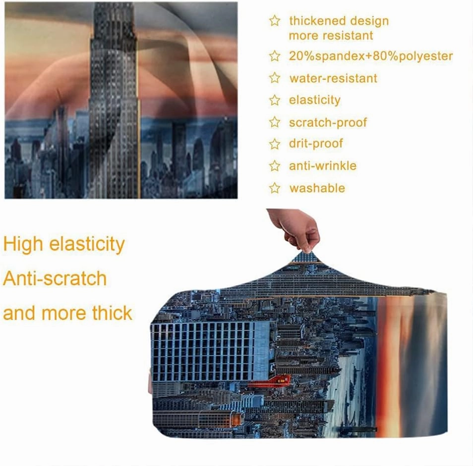 WONDERTIFY The Empire State Building Travel Suitcase Protector New York City Modern World Scenery Washable Elastic Luggage Cover With Concealed Zipper Fits 18-21 Inch