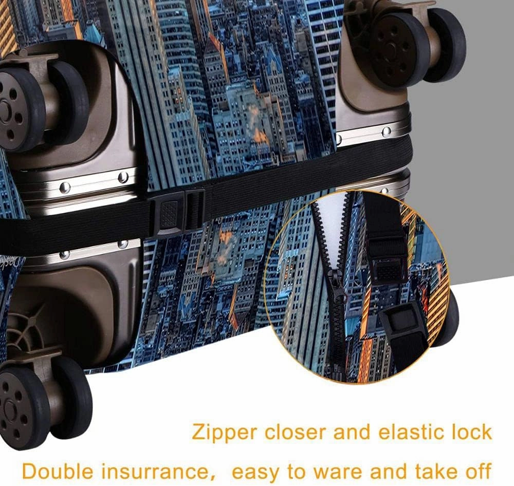 WONDERTIFY The Empire State Building Travel Suitcase Protector New York City Modern World Scenery Washable Elastic Luggage Cover With Concealed Zipper Fits 18-21 Inch