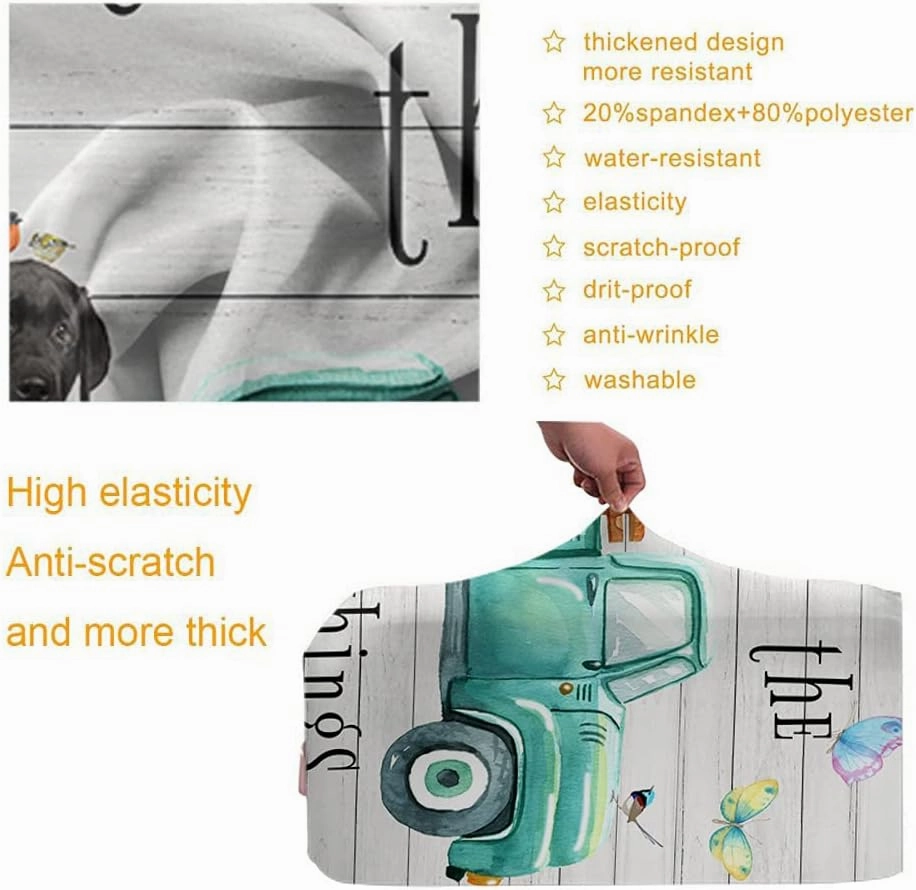 Wondertify Turquoise Truck Travel Suitcase Protector Old Car Two Standing Labrador Puppy Dogs Elastic Washable Luggage Cover With Concealed Zipper Fits 29-32 Inch Brown Black