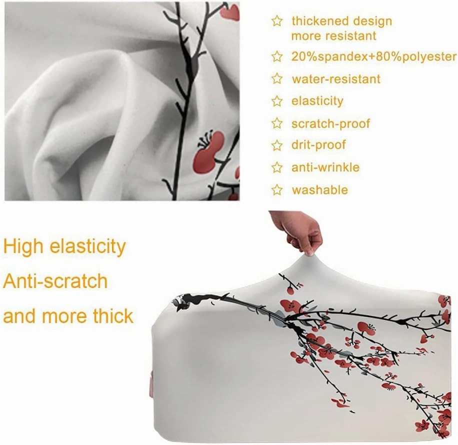 Wondertify Winter Birds Cherry Blossom Suitcase Cover Sparrow Japanese Flower Travel Elastic Protective Washable Suitcase Protector Fits 25 To 28 Inch Pink