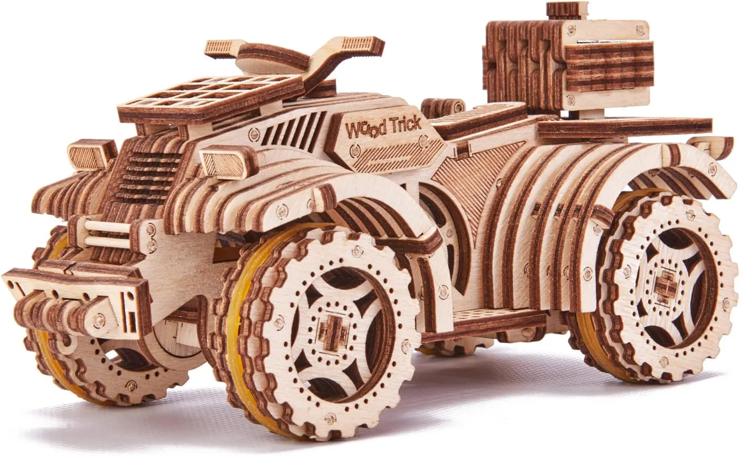 Wood Trick ATV Quad Bike Toy Mechanical Wooden Model Kit for Adults and Kids to Build - 7x4″ - 3D Wooden Puzzle - STEM Toys for Boys and Girls