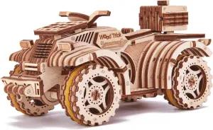 Wood Trick ATV Quad Bike Toy Mechanical Wooden Model Kit for Adults and Kids to Build - 7x4″ - 3D Wooden Puzzle - STEM Toys for Boys and Girls