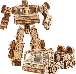 Wood Trick Timbertron Robot & Truck 3D Wooden Puzzles for Adults and Kids to Build - Rides up to 9 ft - Wooden Models Engineering DIY Project Mechanical 3D Puzzles Model Kits for Adults