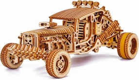 Wood Trick Mad Buggy Car 3D Wooden Puzzle for Adults and Kids to Build - Rides up to 25 feet - Detailed and Sturdy Design - Engineering DIY Wooden Model Car Kit to Build