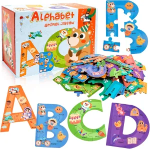 Wooden Alphabet Puzzles for Toddlers Ages 3 ,Montessori Preschool Learning ABC Sight Words Letter Puzzle for Toddlers,Learning Toys Easter Birthday Gift for Kindergarten Boys Girls