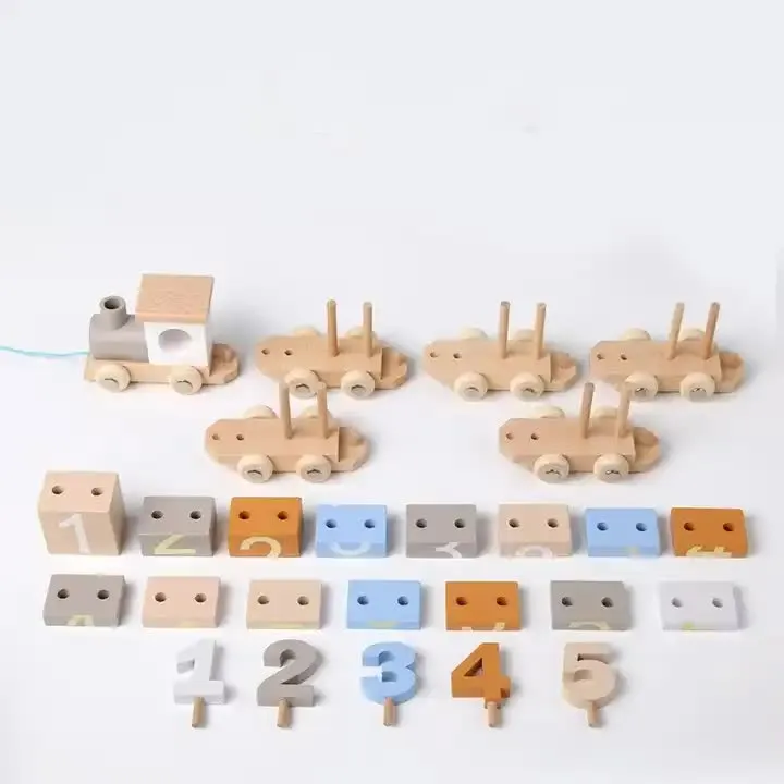 Wooden Number Train Toy for Kids – Educational Counting and Number Recognition Blocks – Early Learning Building Set for Toddlers