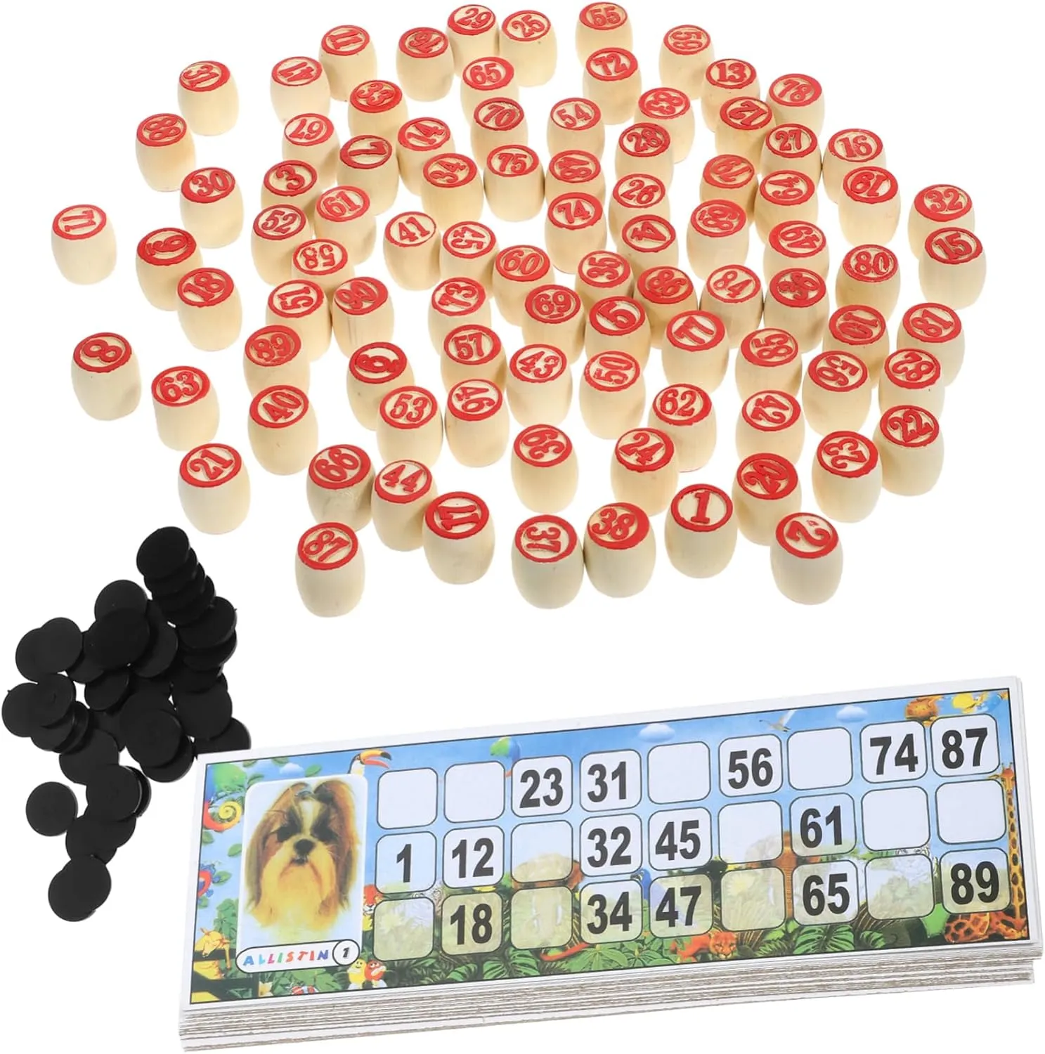Wooden Russian Numbers Chess Game Russian Bingo Lotto Set Bingo Cards Game Supplies Social Skill