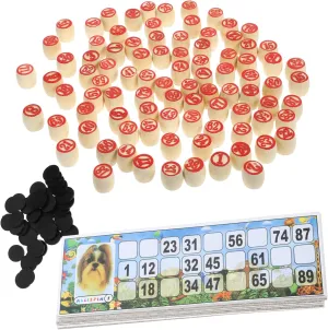 Wooden Russian Numbers Chess Game Russian Bingo Lotto Set Bingo Cards Game Supplies Social Skill
