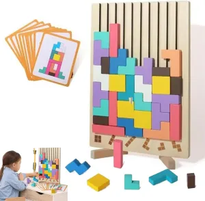 Wooden Stacking Puzzle Toy - Decorative Home Ornaments for Adults, Brain Teaser Game, Family Fun Activity, Eco-Friendly Wooden Mind Puzzle, Idea (1 Set)