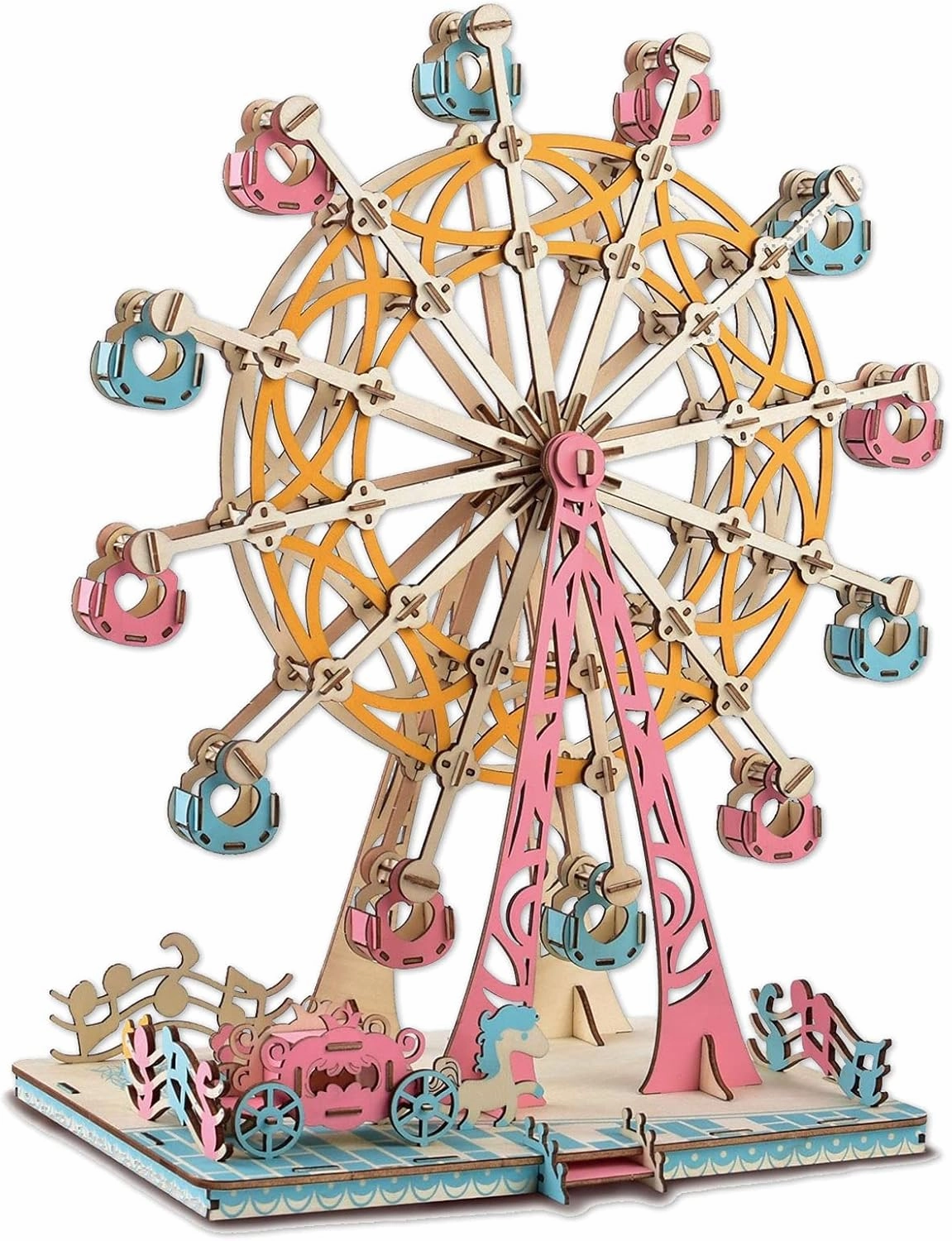 Wooden Ferris Wheel 3D Wooden Puzzle Wooden Building Kit for Birthday Present
