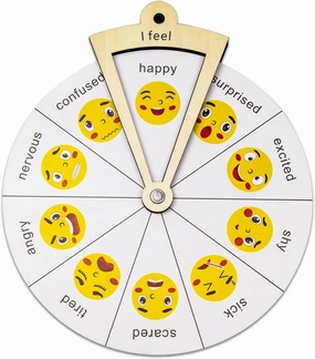 Wooden Kids Emotion Wheel - Fun Learning Toy - Explore Emotions with Faces, Perfect Social-Emotional Learning Toy for Toddlers and Preschoolers, Learn Emotions Through Play, Suitable for Kids