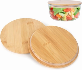Wooden Replacement Lid Compatible with Pyrex Glass Bowls Round 4 Cup 7201，Round Storage Reusable Covers Compatible with Pyrex Container Durable Food Storage Lids (4 Cup)