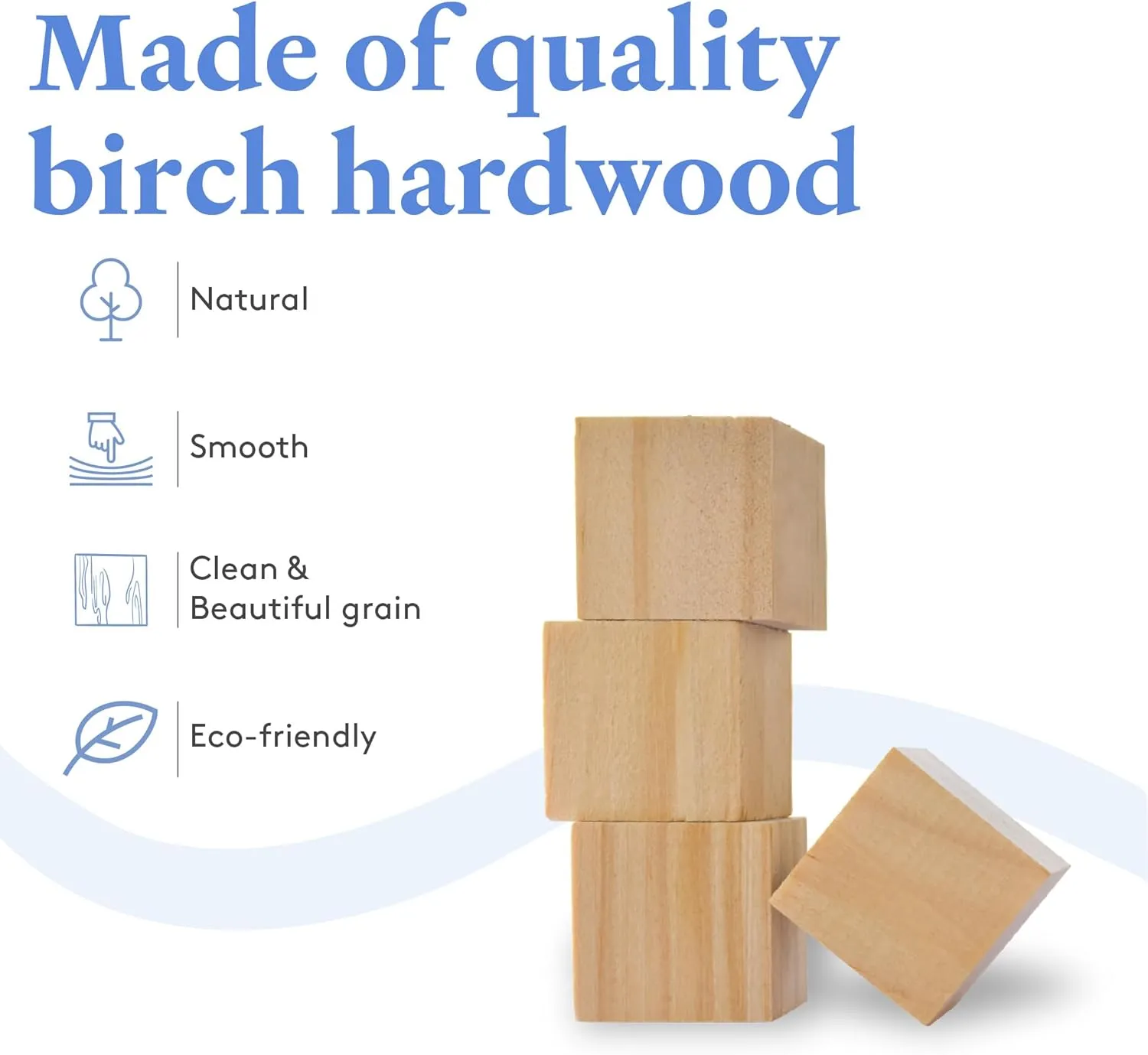 Woodpeckers DIY Wood Cubes 1-3/4-inch, Pack of 10 Small Wooden Baby Blocks for Baby Shower, Crafts, STEM, Building, and Blank Wooden Dice