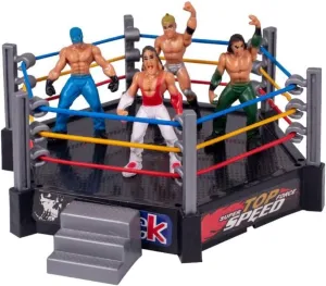 Wrestling Ring Toy Set with Wrestlers, Funny Fighting Battle Play Action Figure Playset