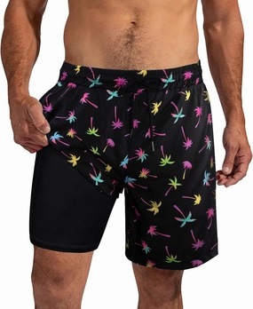 XiaoMoSha Mens Swim Trunks with Compression Liner 7" Quick Dry Board Shorts Bathing Suit with Pockets Swimwear Swimsuit S-2XL