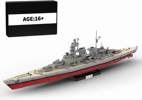 XMBRICDIYY MOC Battleship Building Model, 3204 PCS 1/300 Germany Pomerania Military Maritime Battleship WW2 Military Battleship Building Blocks Set for Adults and Teens