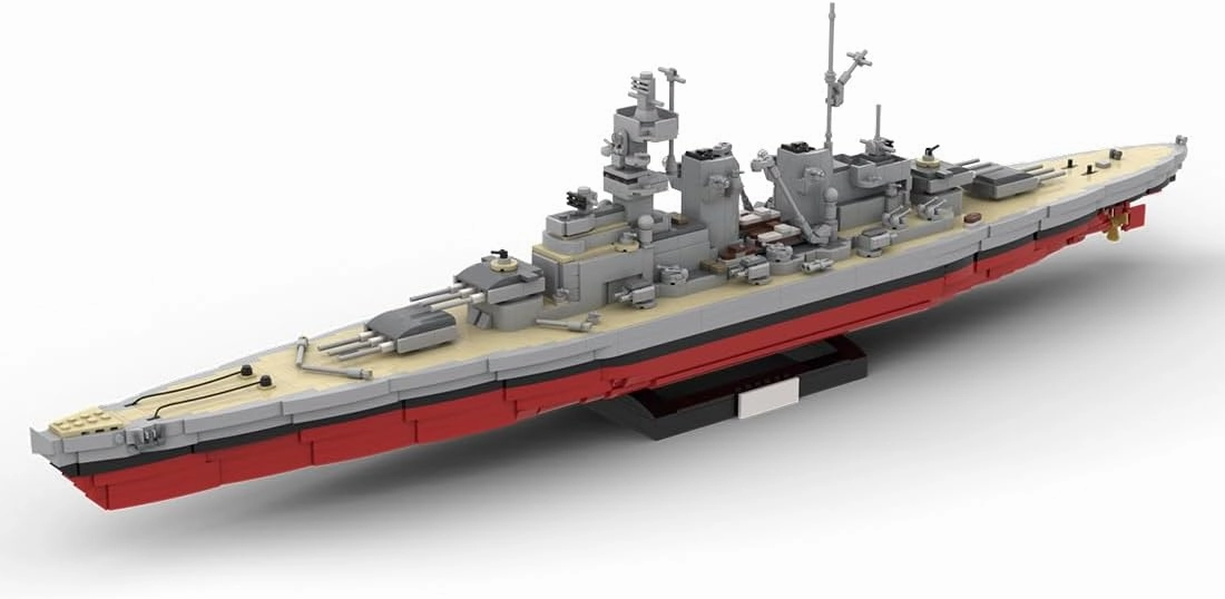 XMBRICDIYY MOC Battleship Building Model, 3204 PCS 1/300 Germany Pomerania Military Maritime Battleship WW2 Military Battleship Building Blocks Set for Adults and Teens