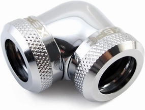 XSPC 10mm ID, 14mm OD Rigid Tubing 90 Degree Elbow Fitting, Chrome