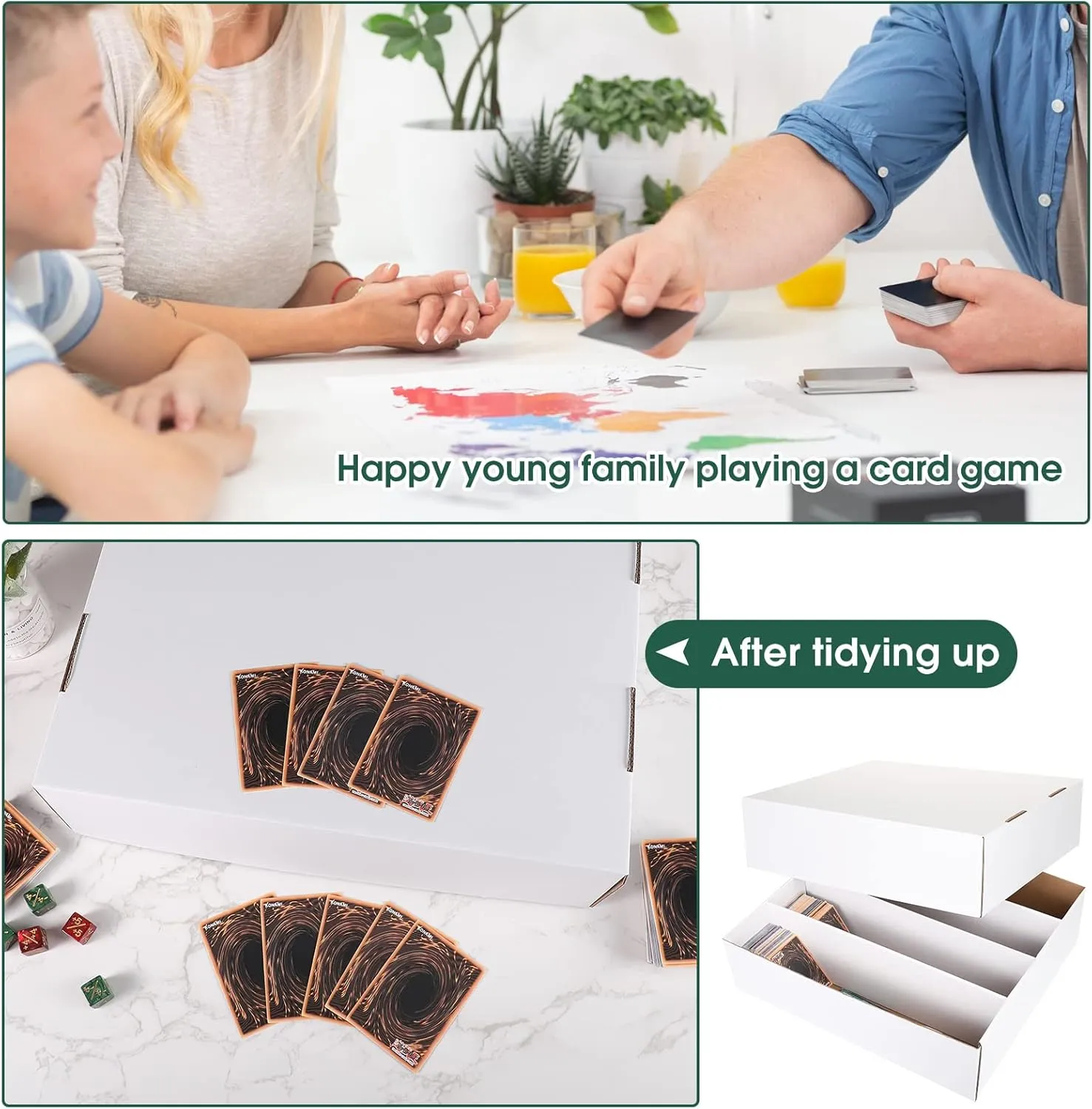 Yexiya 6 Pcs 3200 Count Sports Card Storage Boxes White Trading Card Box Collectible Trading for Soccer Baseball Game
