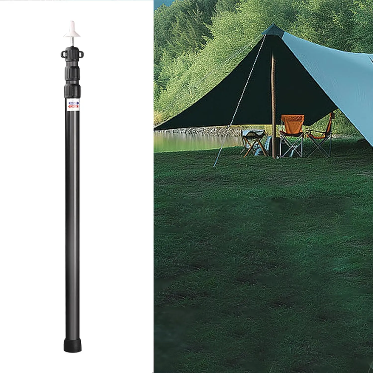 Yiju Tent Tarp Poles Tent Accessories Universal Multifunctional Awning Poles Telescoping for Awning Tarpaulin Canopy Porch Camping