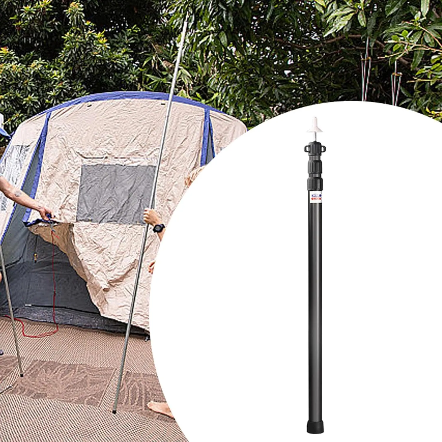 Yiju Tent Tarp Poles Tent Accessories Universal Multifunctional Awning Poles Telescoping for Awning Tarpaulin Canopy Porch Camping