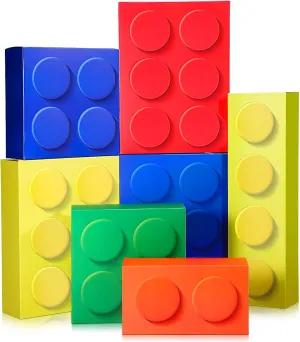 Zhanmai 14 Pcs Paper Building Blocks Boxes in 4 Size Mystery Party Stacking Props Brick Treat Gift Case for Birthday Game Favors Decorations Boys Girls