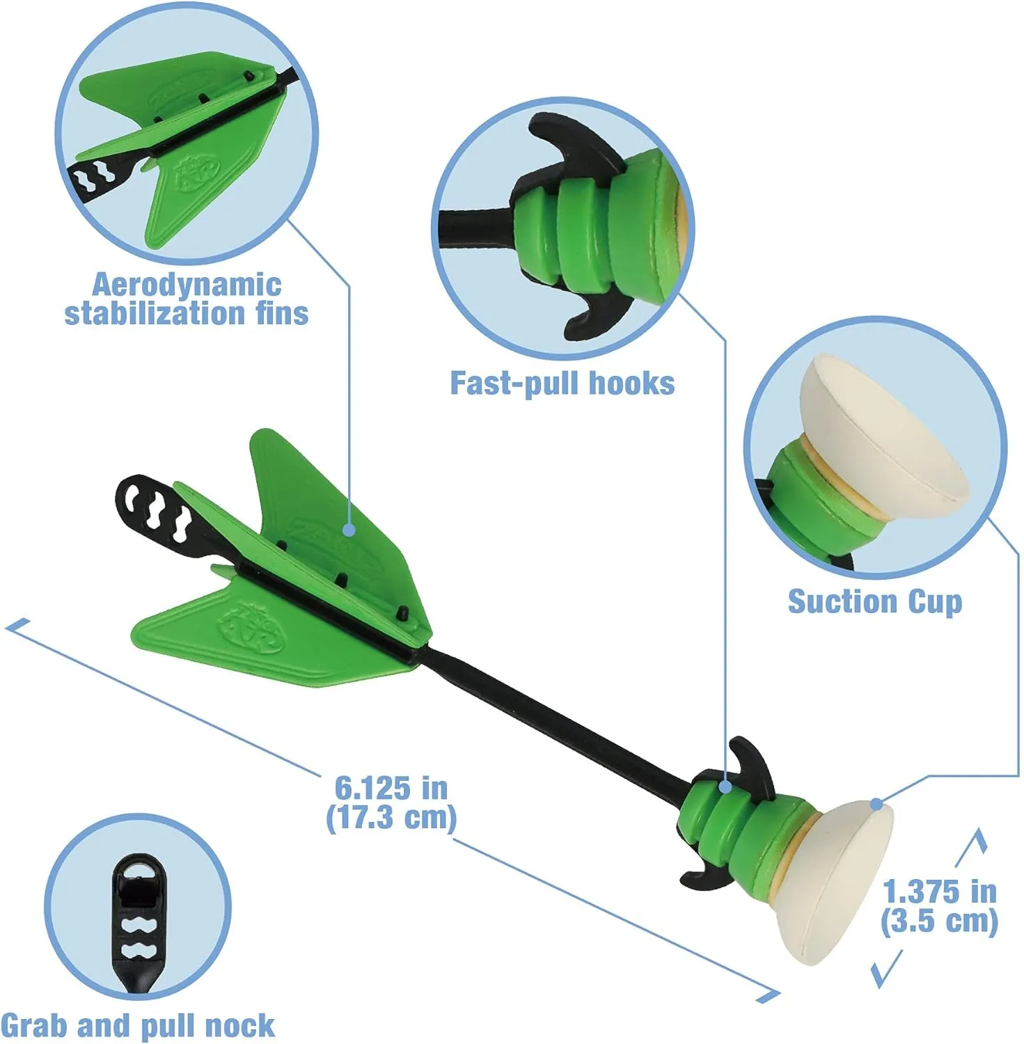 Zing Air Hunterz Wrist Bow - Includes 1 Wrist Bow and 3 Suction Cup Arrows, Launches Arrows Up to 45 ft (Green) for Ages 8 and Up